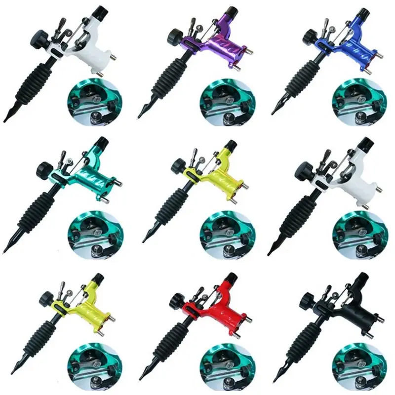 

Besta 7 Colors Excellent Quality Dragonfly Rotary Tattoo Machine Professional Shader &Liner Assorted Tatoo Motor Gun with needle