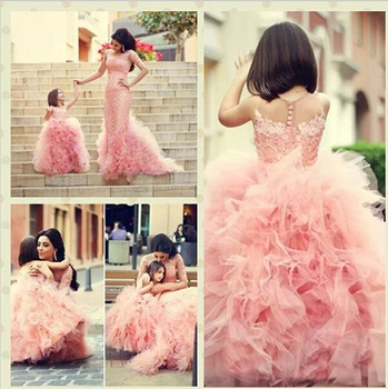 2017 Brand New Flower Girl Dresses Princess Ball Gown Party Pageant Communion Dress for Wedding Little Girls Kids/Children Dress new girls puffy dress with bow ball gown flower girls dresses for wedding baby girls birthday party dress pageant gown