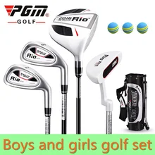 PGM 4-pieces Junior Golf Clubs Set with Bag for Kids Graphite Shaft. Better than steel shaft for kids. The safest kids golf sets