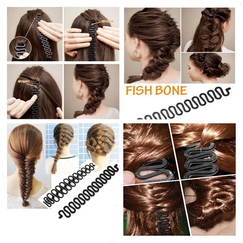 4pcs/set Magic Hair Braiding Twist Curler Styling Set Hairpin Holding Hair Braiders Pull Hair Needle Ponytail DIY Tool