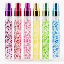6pc/lot 10ml Glass Black Mini Travel Women Perfume Bottle Refillable Spray Makeup Atomizers Portable Empty Cosmetic Containers