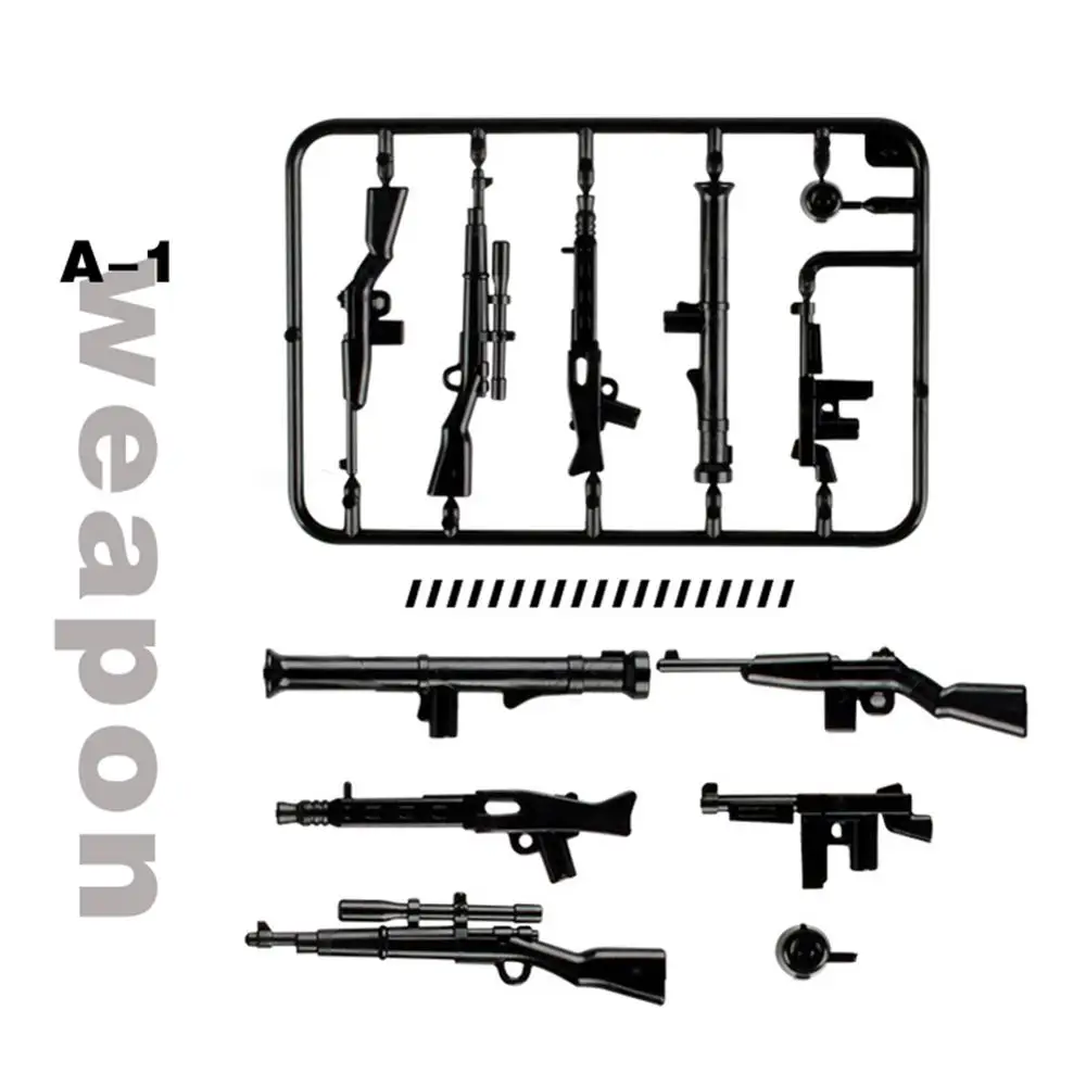 Военная команда спецназа пистолет оружие пакет строительные блоки город солдат полиции фигурка WW2 Военная игрушка строитель серии игрушки 30 - Цвет: A-1