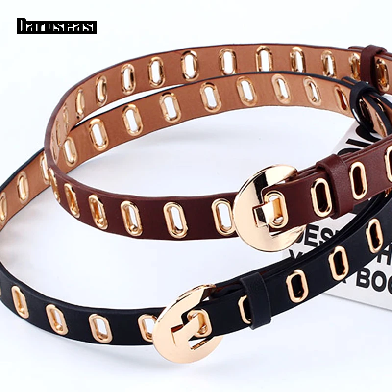 

Belt for Women Leisure Wild PU Leather belt Korean version jeans fashion decoration Buckle Belt Gold corn Belt