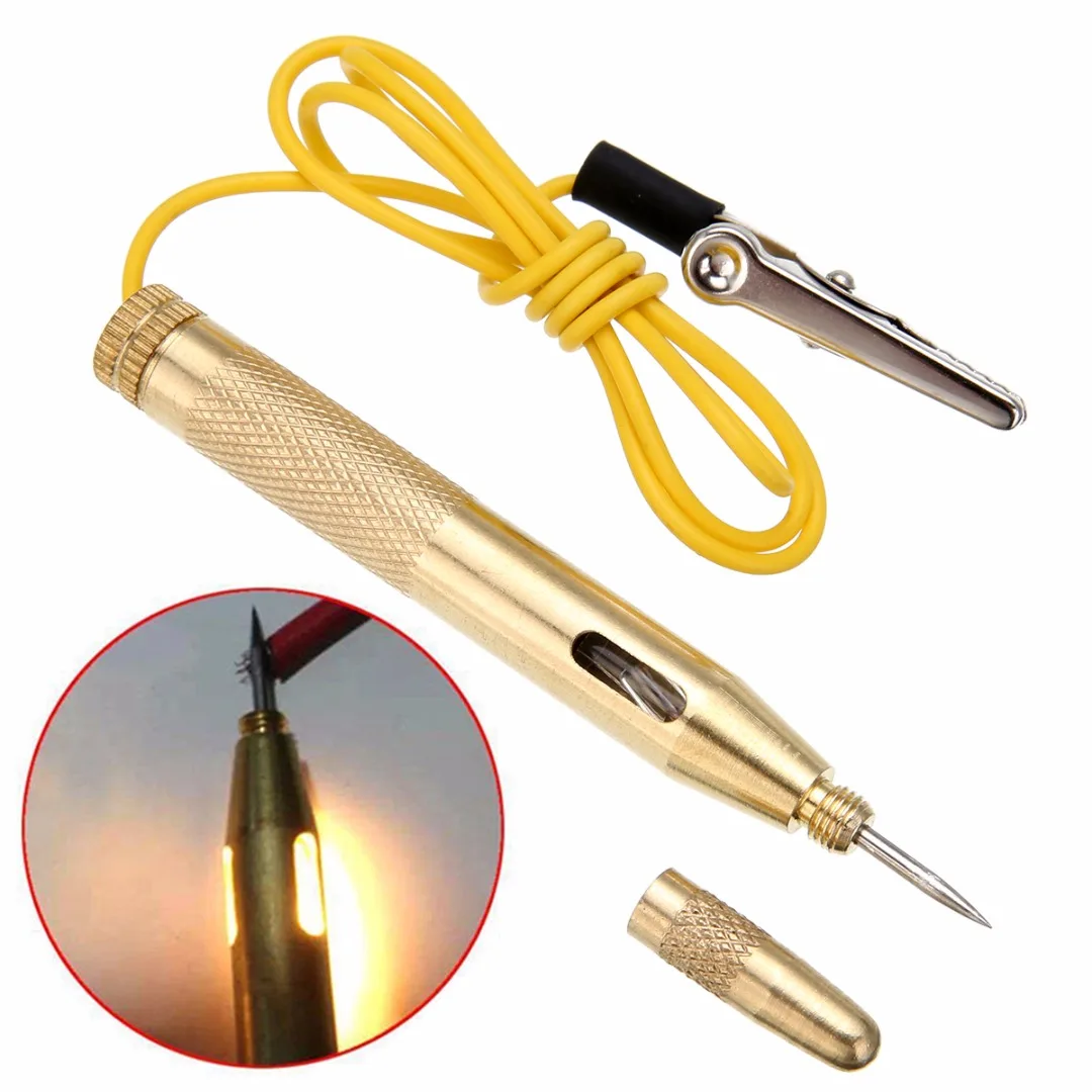 Copper Automotive Electrical Tester Pen 6V/12V Car Light Lamp Voltage Test Pencil Measuring Tool 107x10mm