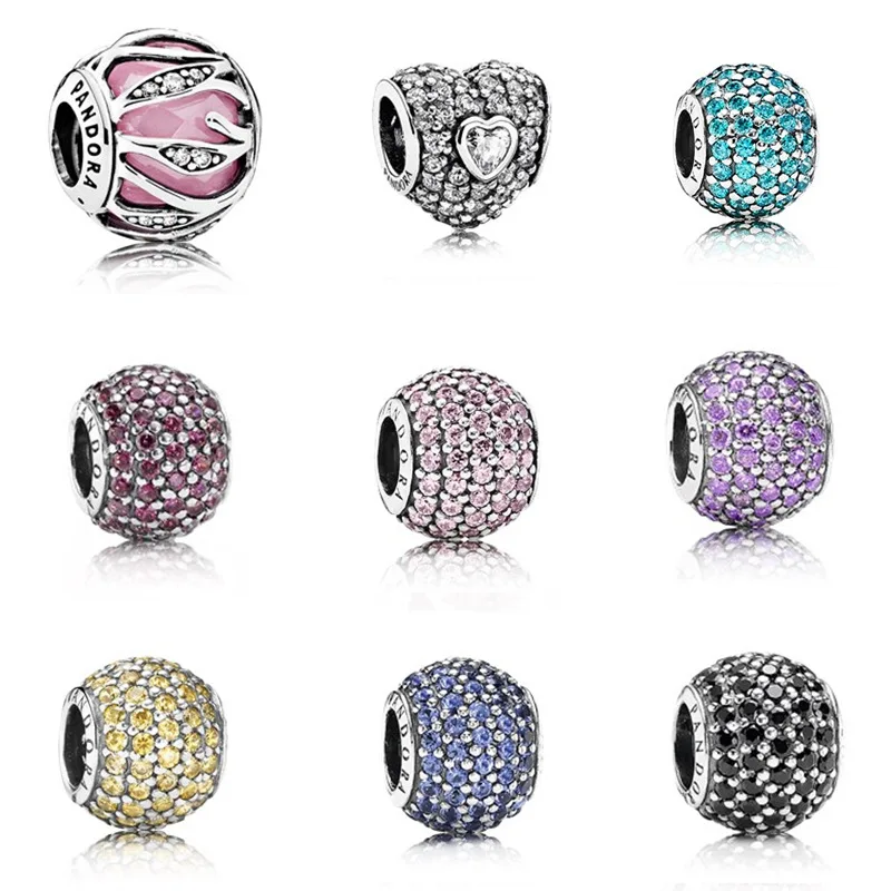 

S925 Sterling Silver Beads Color Marine Bracelet Accessories Beaded Fits Jewelry DIY Fem Gift