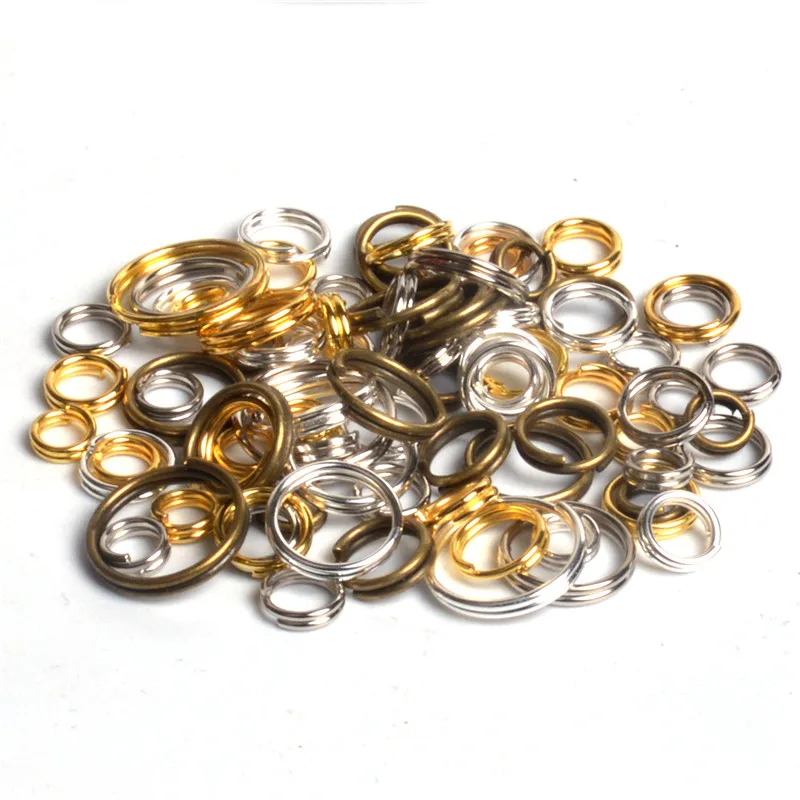 

200pcs Metal 4 5 6 8 10mm Open Double Jump Rings & Split Rings Gold/Silver/Bronze/Rhodium Color Connectors for Jewelry Making