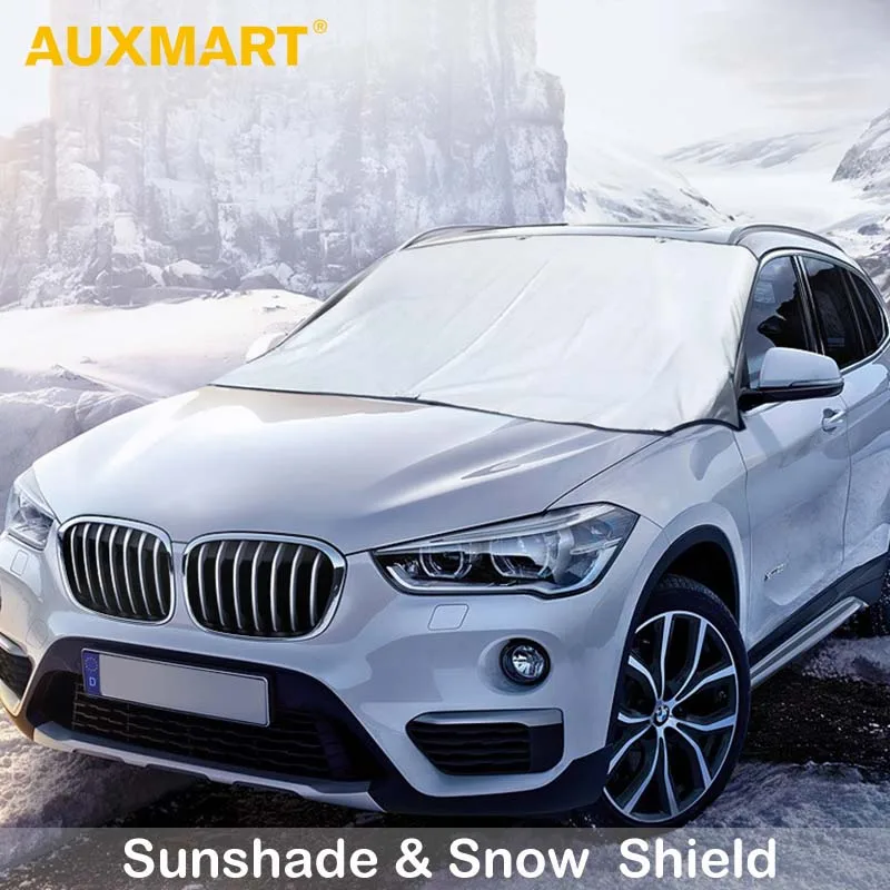 

AUXMART Universal Fit Automobile Sunshade Cover Snow Ice Shield for Windshield Winter Summer Car Front Window Windscreen Covers