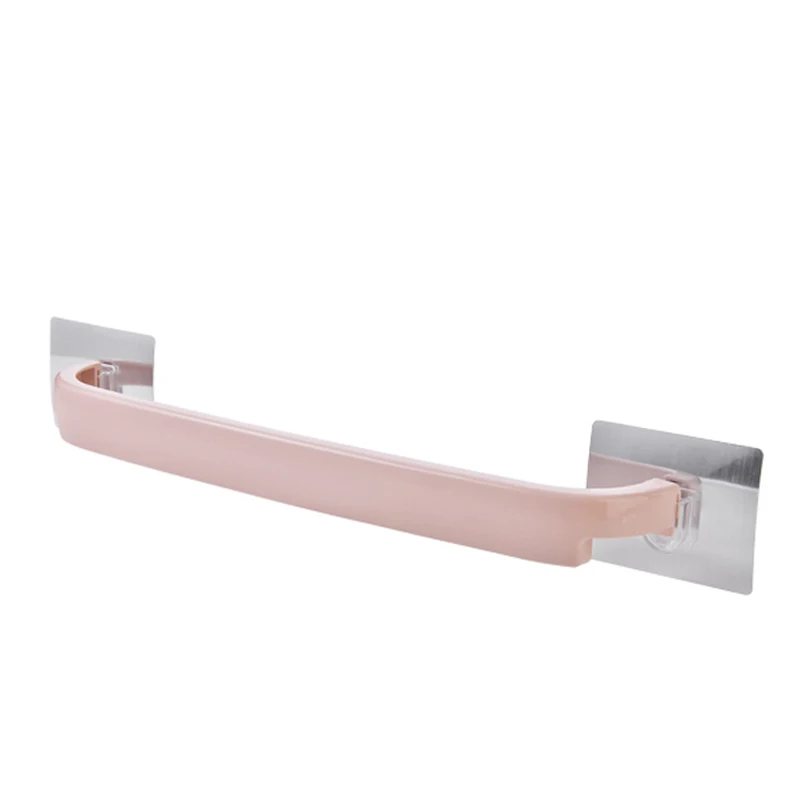 Полотенцесушитель пластиковый полотенцесушитель гибкий не сверлящий простой черный АБС пластик аксессуары для ванной комнаты Крючок для кухни ванной - Цвет: Pink