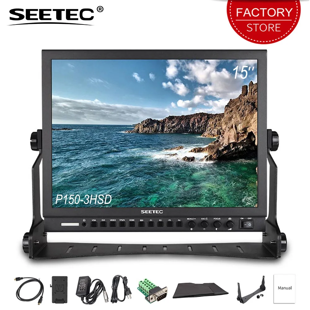 Монитор для широковещания Seetec P150 3HSD 15 ''SDI HD 1024x768 ЖК экран пленочная камера