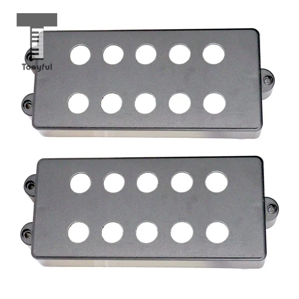Tooyful 2Pcs Black Plastic Pickup Cover Humbucking Open Double Coil for 4-6 String Electric Bass