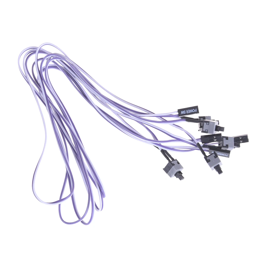 

5pcs Push Button Switch Computer Motherboard Power Cable Switch On/Off/Reset Button Replacement Power Momentary Connector Cable