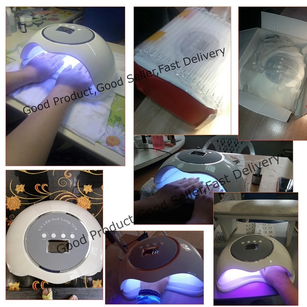 Secador de Unhas da Lâmpada do Gelo Conduziu a Luz do Gel da Lâmpada da Arte do Unha Secador de Máquina de Manicure Temporizador para 2 Sensor Inteligente 10 s - 30 60 99 Mão Pés 72 w uv 15 Beleza e saúde