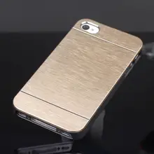 Luxury slim Case Cover For Apple iphone 4 4S Aluminum Metal Brush and PC Hard Back Phone Cover Bags gold/silver/black