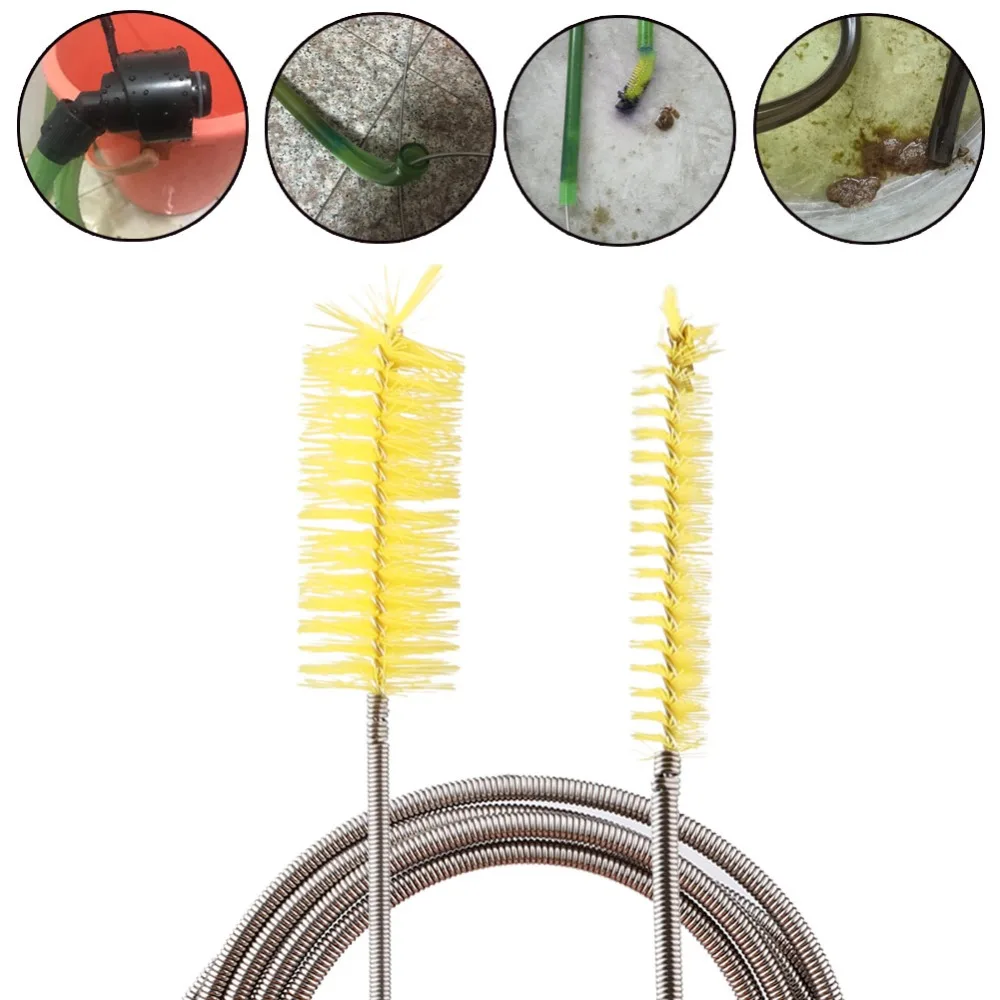 2 шт. Гибкая дренажная щетка для слива раковины двухконцевая труба из нержавеющей стали очиститель для аквариума