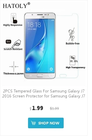 2 шт закаленное стекло для телефона стекло samsung Galaxy J7 тонкий защитный экран для samsung Galaxy J7 пленка J710f HATOLY <