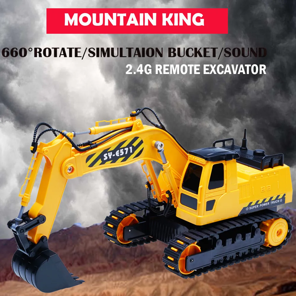 

2019 Uzaktan Kumandali Araba Heavy Simulation Excavator Model Free Wheeler Die Cast Construction Toy Remote Control Car