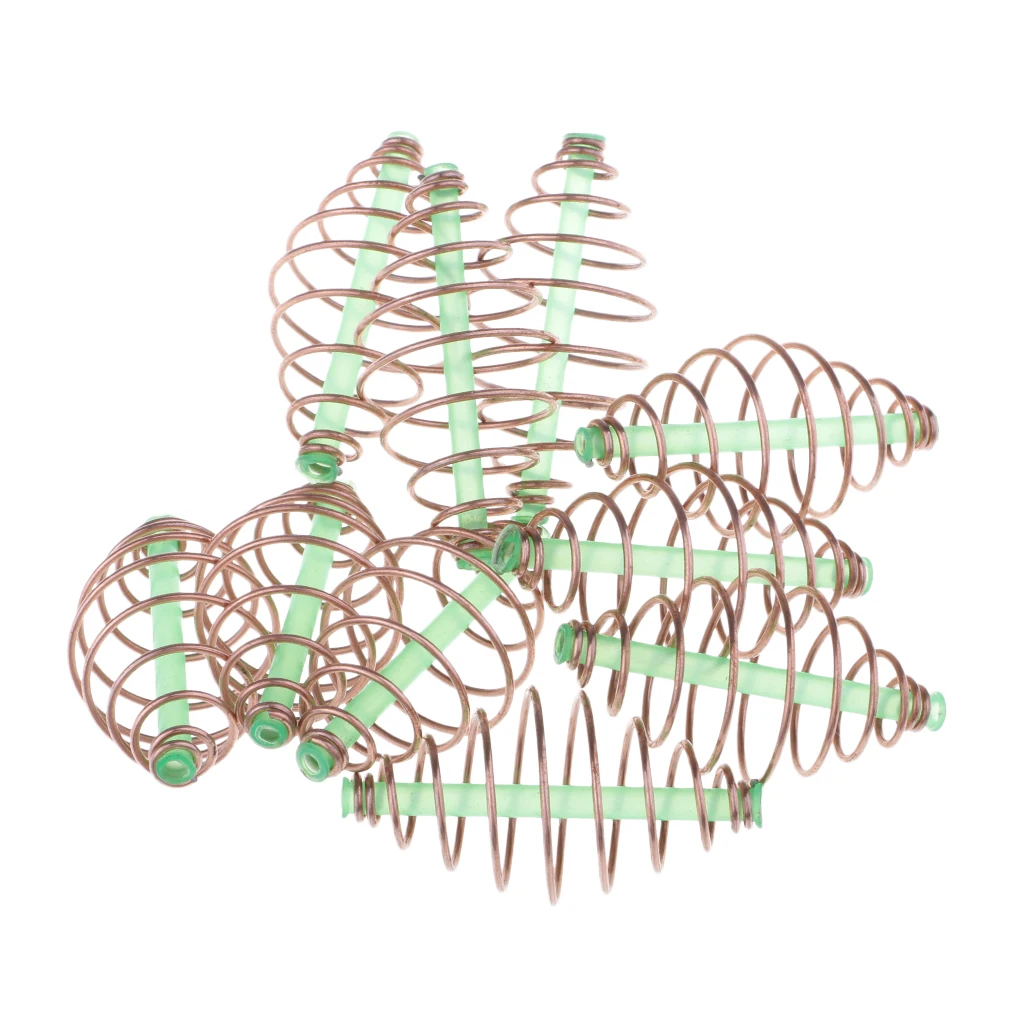 10 шт. карповая рыболовная пружина Фидер грубая рыболовная клетка для приманки терминал снасти Метатель катушка встроенный метод подачи 3,5x1,8 см