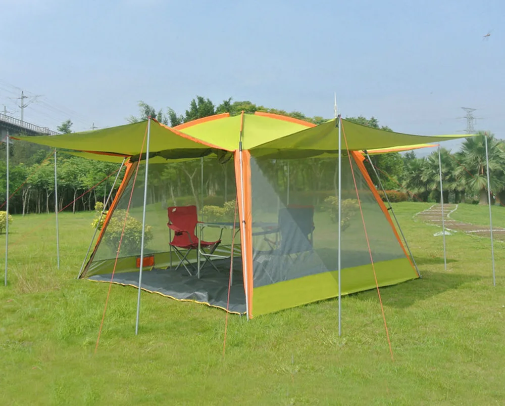 

ZHUOAO Ultralarge 5-8 Person Use Waterproof Windproof Camping Tent Large Gazebo Beach Tent Tente Party Tent