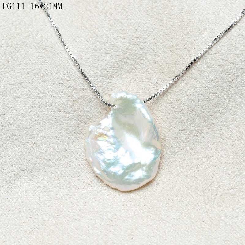 BaroqueOnly натуральный пресноводный барокко белый жемчуг ожерелье, 925 пробы серебряные жемчужные украшения для женщин Подарки PG