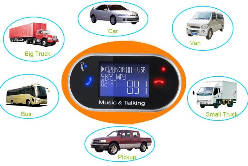 100 шт беспроводной lcd Bluetooth Handfree автомобильное зарядное устройство USB MP3 FM модулятор для смартфона
