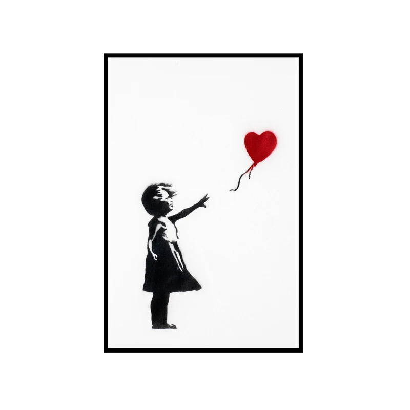 

Banksy Girl With a Balloo Canvas Art Prints Paintings Wall Art Poster Pictures Wall Art Decorative Framed Home Decor R1235