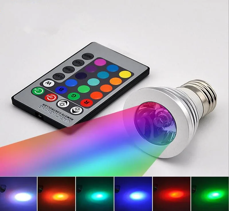 Светодиодный RGB 10 Вт RGB светодиодный лампы AC85-265V/220 V E27 B22 GU10 E14 MR16 12V изменяемый цвет RGB светодиодный потолочный светильник с ИК-пульт дистанционного управления светодиодный лампы