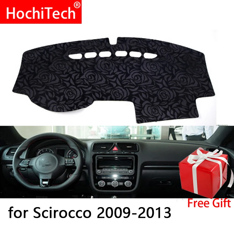 

Rose Pattern Non-slip Dashmat Dash Mat Dashboard Cover Pad Carpet Car Sticker for Volkswagen Scirocco 2009 2010-2013 Car Styling