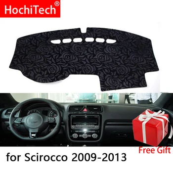 

Rose Pattern Non-slip Dashmat Dash Mat Dashboard Cover Pad Carpet Car Sticker for Volkswagen Scirocco 2009 2010-2013 Car Styling