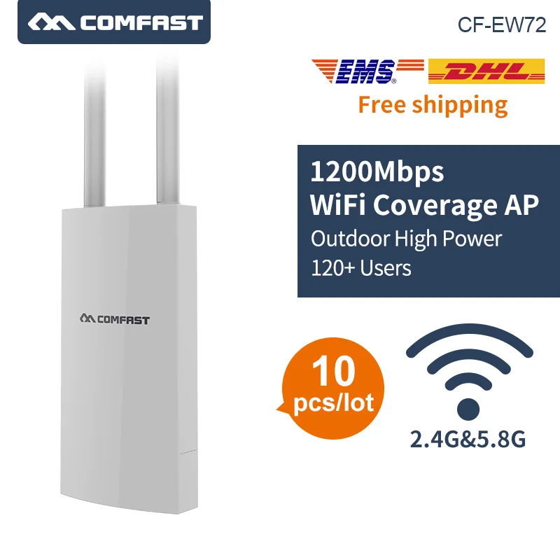 

10pcs DHL Comfast 1200Mbps gigabit 2.4+5Ghz High Power Outdoor AP wifi router 360 degree Coverage Access Point Wifi Base Station