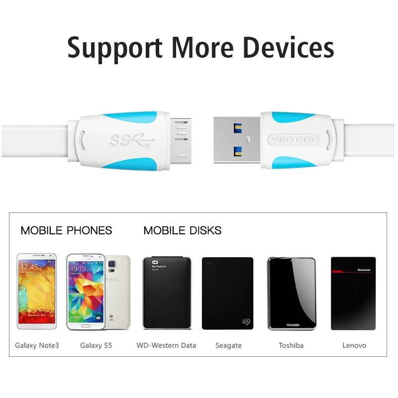Vention 150 см Супер Скоростной USB 3 0 A к Micro B кабель передачи данных быстрое зарядное