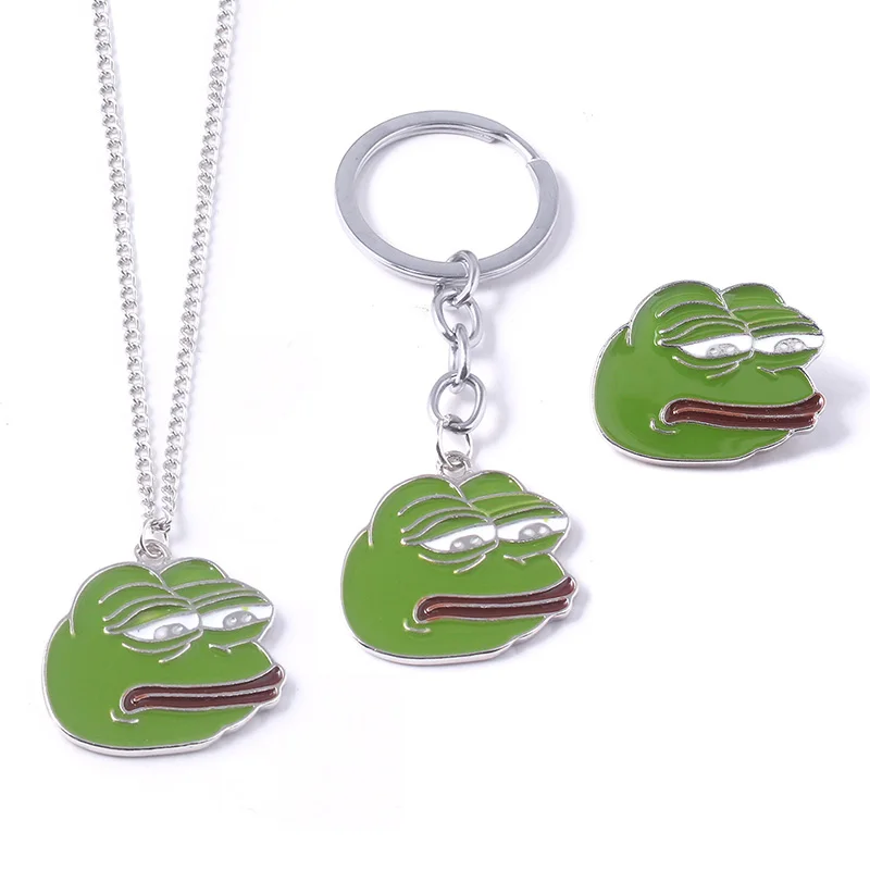 Internet Meme Sad Pepe Frog Pendants Necklace Funny Frog Enamel Necklace For Women Men Cosplay Sets Jewelry Accessories Internet Meme Sad Pepe Frog Pendants Necklace Funny Frog Enamel Necklace For Women Men Cosplay Sets Jewelry Accessories