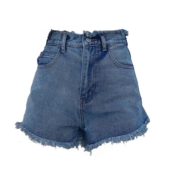 

Women's Distressed Denim Shorts Fashion Brand Vintage Tassel Ripped Shorts High Waist Slim Shorts Punk Sexy Short Jeans AA51266