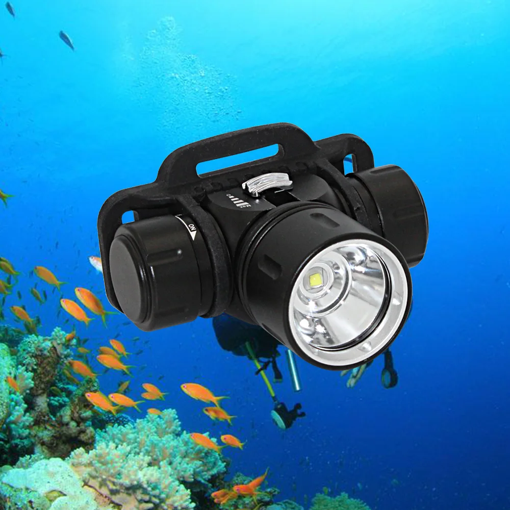 Подводный дайвинг светильник ing налобный фонарь XM-L2 светодиодный водонепроницаемый dive hea светильник подводный акваланг светильник+ аккумулятор 18650+ зарядное устройство