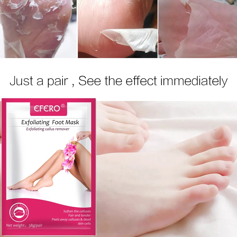 EFERO/1 пара, отшелушивающая маска для ног, педикюрные носки, отшелушивающая маска для ног, удаляющая омертвевшую кожу, пятки, пилинг для ног, маска для ног TSLM2