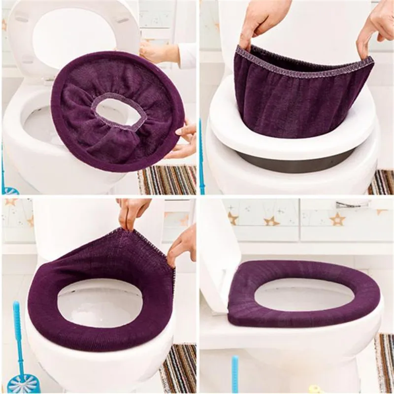 

1pc Toilet mat Comfortable Velvet Coral Bathroom Toilet Seat Closestool Washable Soft Warmer Mat Cover Pad Cushion