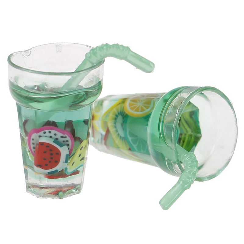 

New Mini 1:12 Scale Fruit Lemon Simulation Drink For Dollhouse Miniature Toy Milk Tea Drink Doll Food Kitchen Accessories