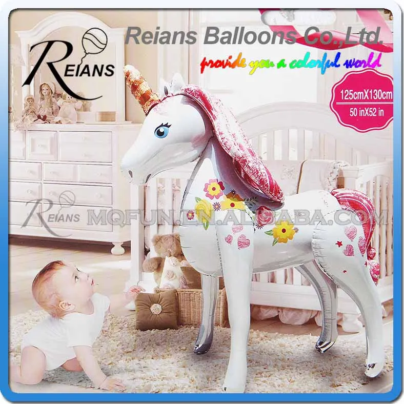 

5pcs/lot 51 inch 3D foil Balloon cartoon Unicorn horse balloon Kids Birthday Gift Mylar Helium air Ball globos party decoration