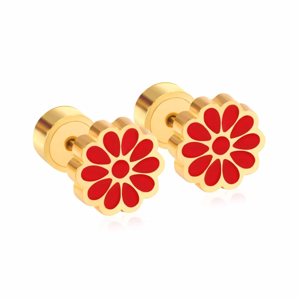 Серьги гвоздики LUXUKISSKIDS из нержавеющей стали украшения для детей рождественские