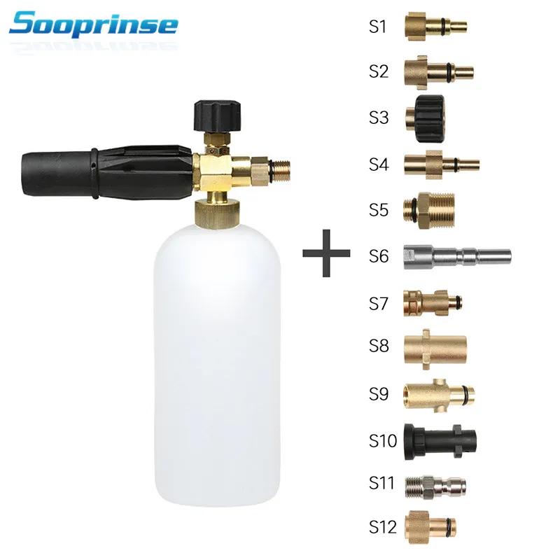 

Auto Car Wash Snow Foam Lance With Different Kinds Thread Adaptors Soap Foamer Gun Washer With Adjustable High quality Nozzle