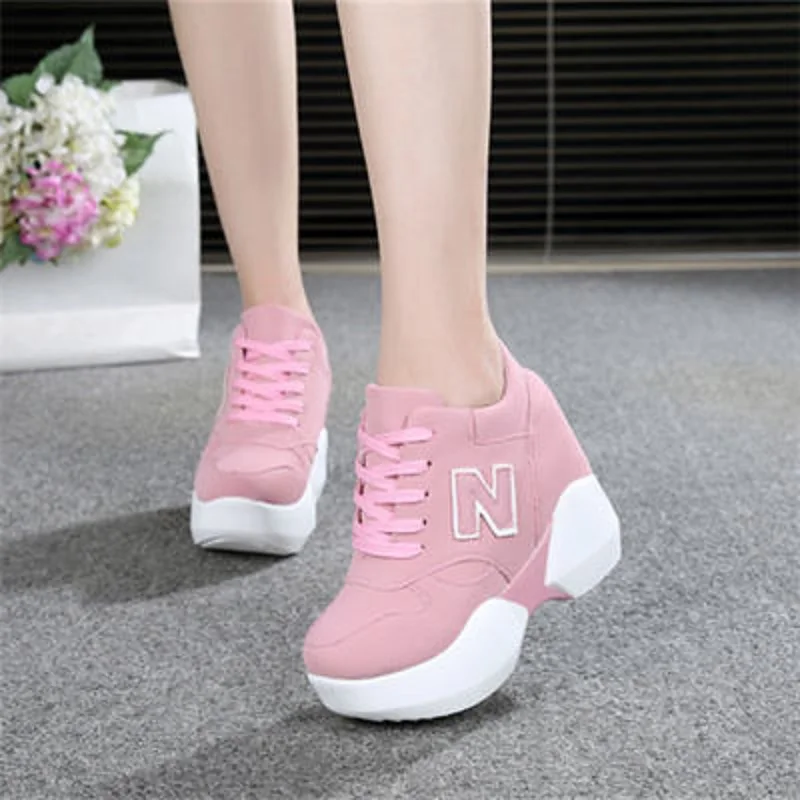 

2018 spring and autumn new female wedge with invisible inner sneakers comfortable trend thick-soled casual shoes