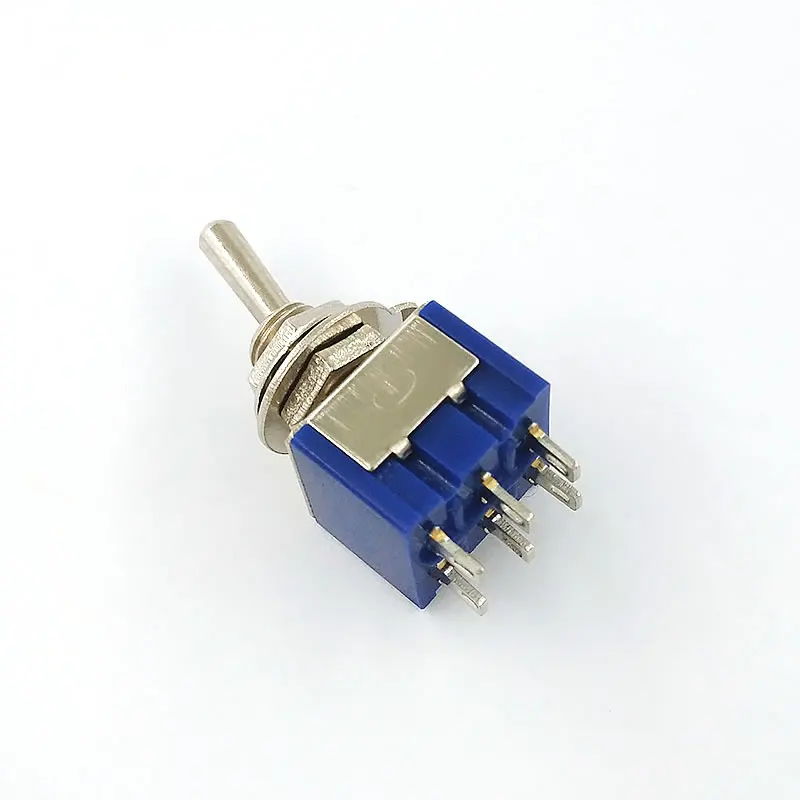 Миниатюрный рычажный переключатель 5 шт./лот DPDT 6A 125V AC / 3A 250V 6 контактный вкл/вкл 13