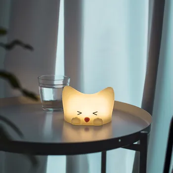 

Hot Sale Novel Lovely Cat Night Light LED Silicone Kids Bedroom Sleeping Night Lights Desktop Table Lamp For Children Room