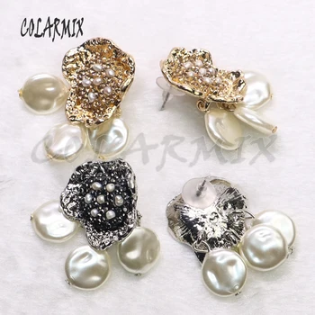 

5 Pairs shell earrings crystal dangle earrings drop earrings vintage crystal accessories for women flowers earrings jewels 9323