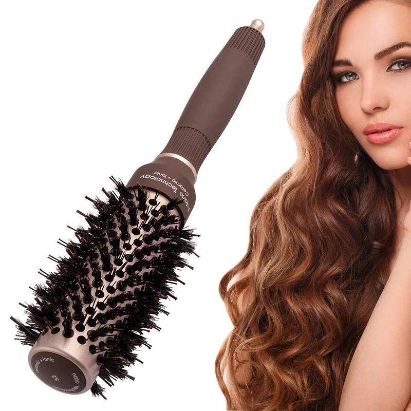 

Professional Salon Hair Brush Anti Static Heat Resistant Nano Ceramic & Anion Tech for Hair Drying Styling Curling Straightening