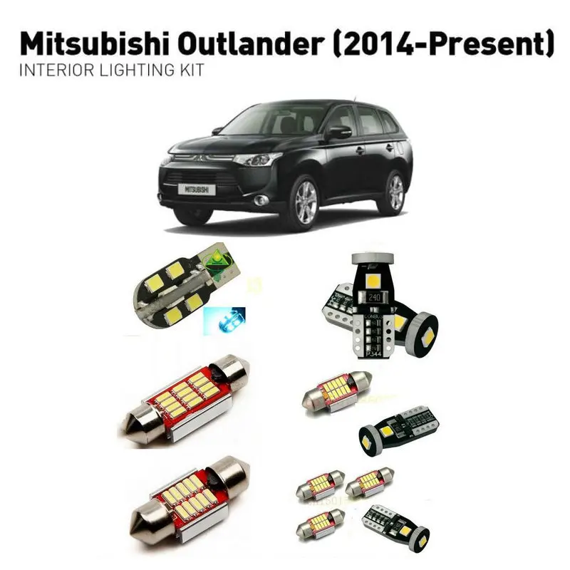 Светодиодные внутренние фары для mitsubishi outlander 2014 + 8 шт. светодиодные автомобилей