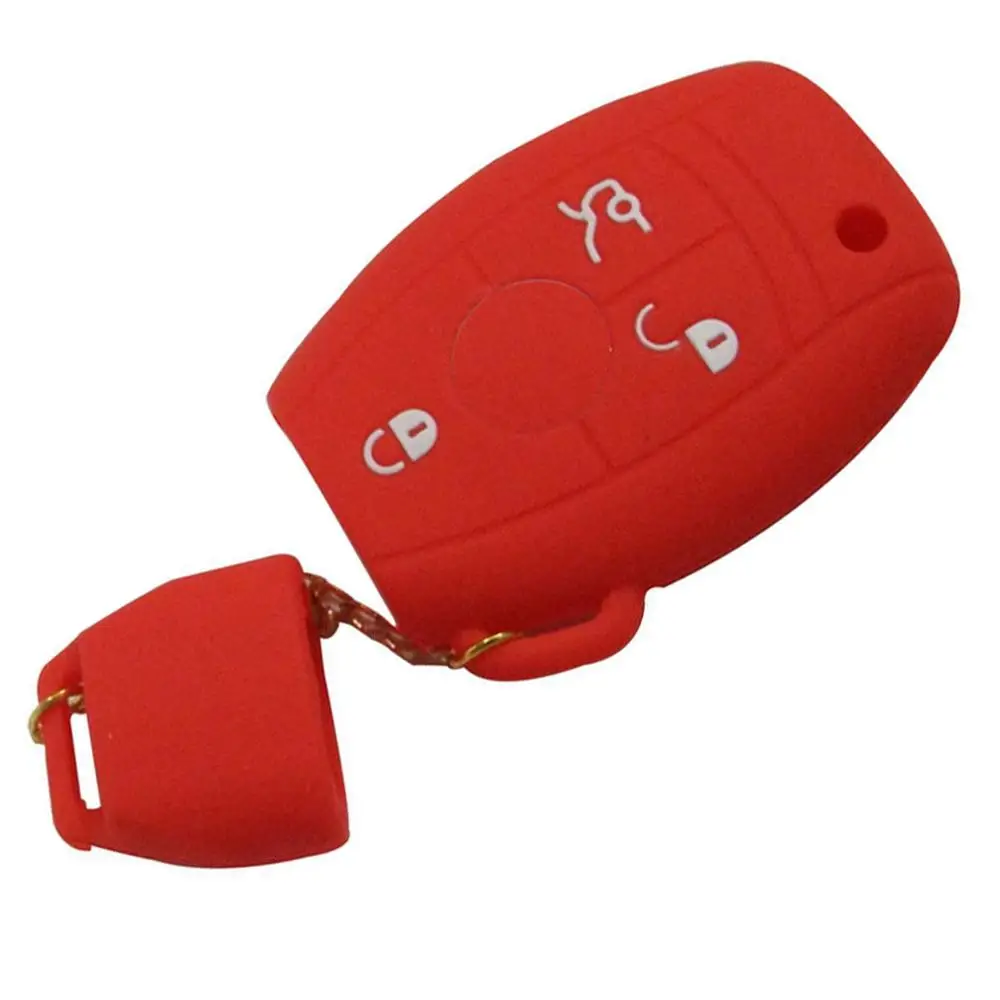 Jingyuqin пульт дистанционного управления 3 кнопки Чехол для автомобильного смарт-ключа Крышка для Mercedes для Benz W203 W211 CLK C180 E200 AMG C E S класс Holdert - Цвет: Красный