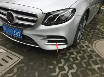 

4pcs Chrome ABS Mirror and matte Front Fog Light Stripe Cover Trim for Mercedes Benz E Class W213 Coupe 2016 2017