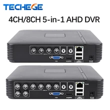 Techege 4 канала 8-канальный видеорегистратор AHD DVR AHD-M 720 P/960 H CCTV DVR 4CH 8CH мини Гибридный HDMI CCTV DVR Поддержка IP аналоговый видеорегистратор AHD Камера P2P