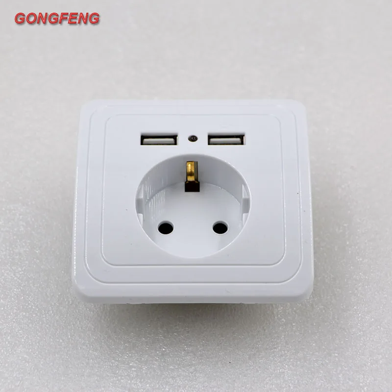 GONGFENG Новинка 86 розетка настенного типа с двойным USB немецкий стандарт Европейская стандартная розетка панель специальная