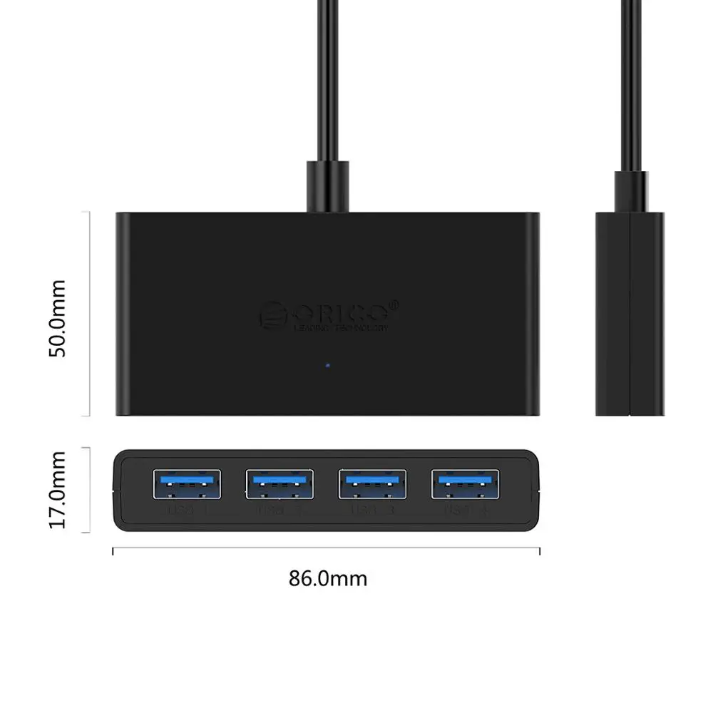 ORICO высокоскоростной 4 порта USB3.0 концентратор USB порт USB микро порт концентратор зарядный концентратор USB разветвитель для Apple Macbook Air ноутбук ПК планшет